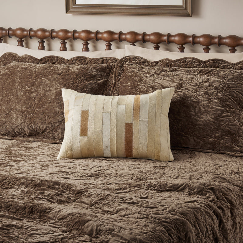 The Pioneer Woman Ranch Patchwork Cowhide Lumbar Pillow 14" x 20"