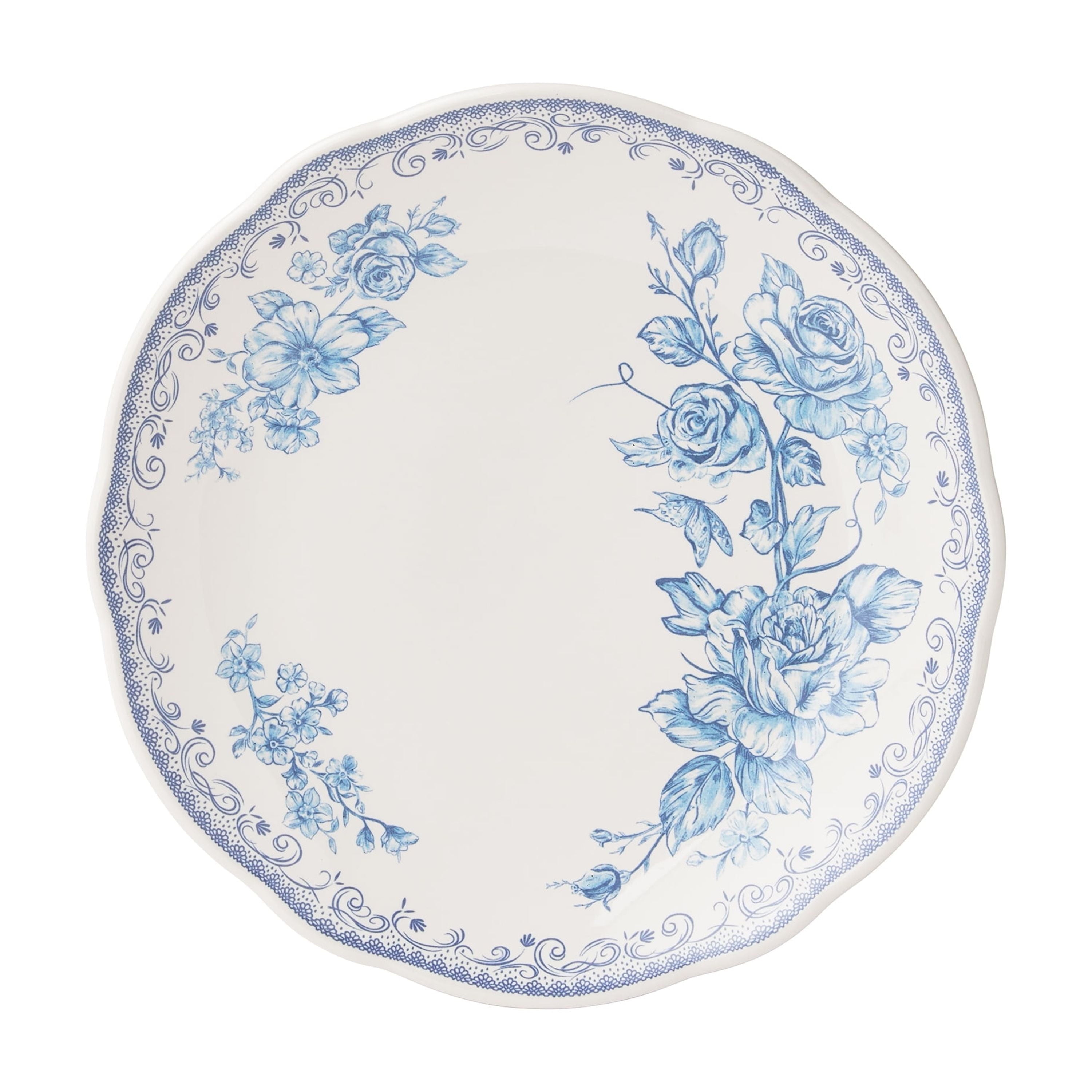 The Pioneer Woman Agatha 12-Piece Stoneware Dinnerware Set, Blue