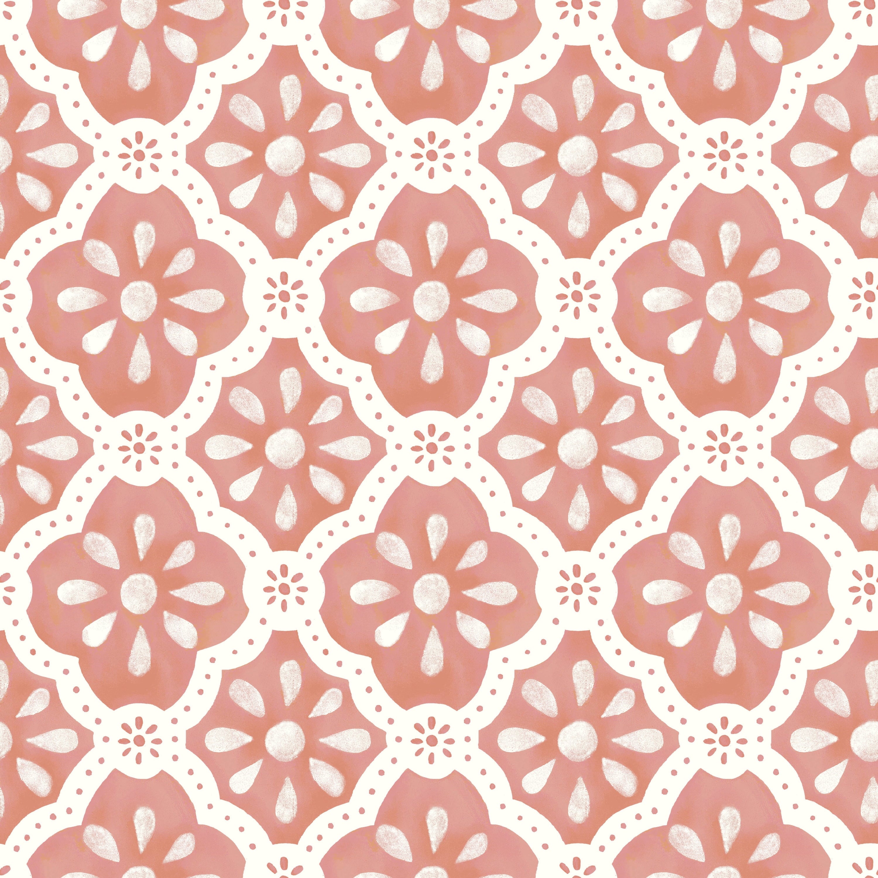 The Pioneer Woman Pink Salmon Washy Trellis Peel and Stick Wallpaper, 18" x 18.86'