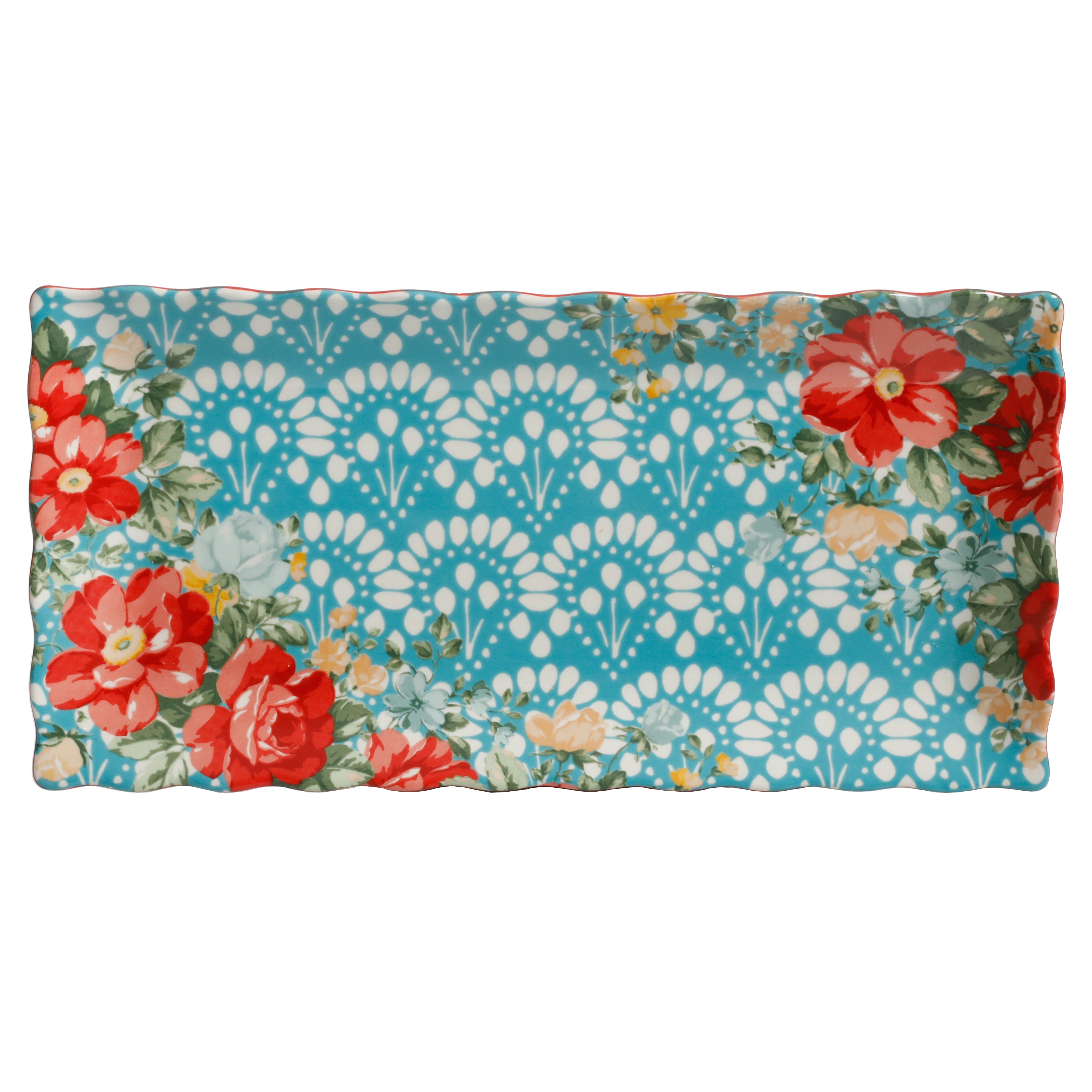 The Pioneer Woman Floral Medley 12.3" Stoneware Serving Platters, 3-Piece Set