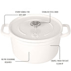 The Pioneer Woman 5-Quart Enameled Cast Iron Dutch Oven with Lid, Linen