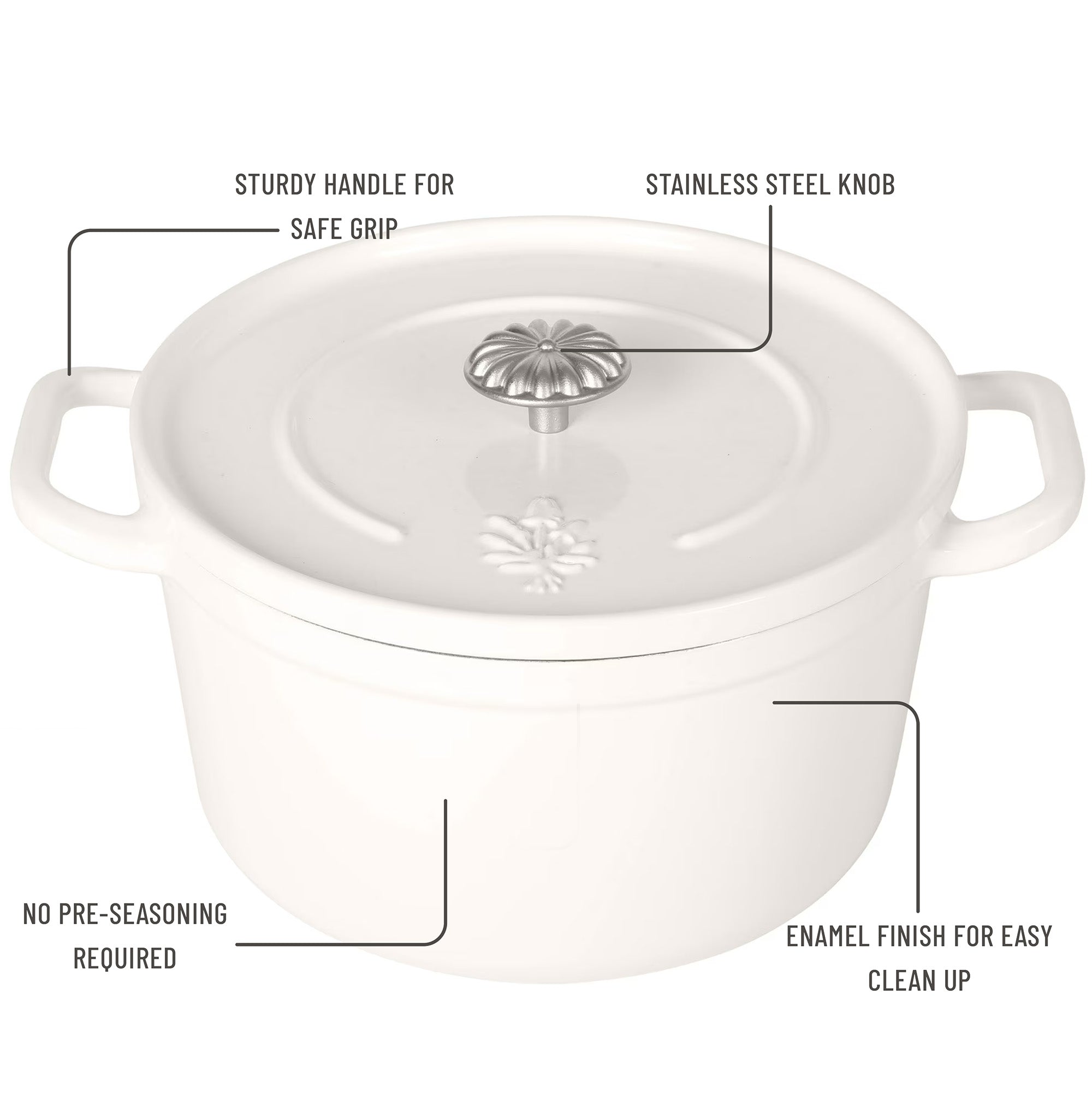 The Pioneer Woman 5-Quart Enameled Cast Iron Dutch Oven with Lid, Linen
