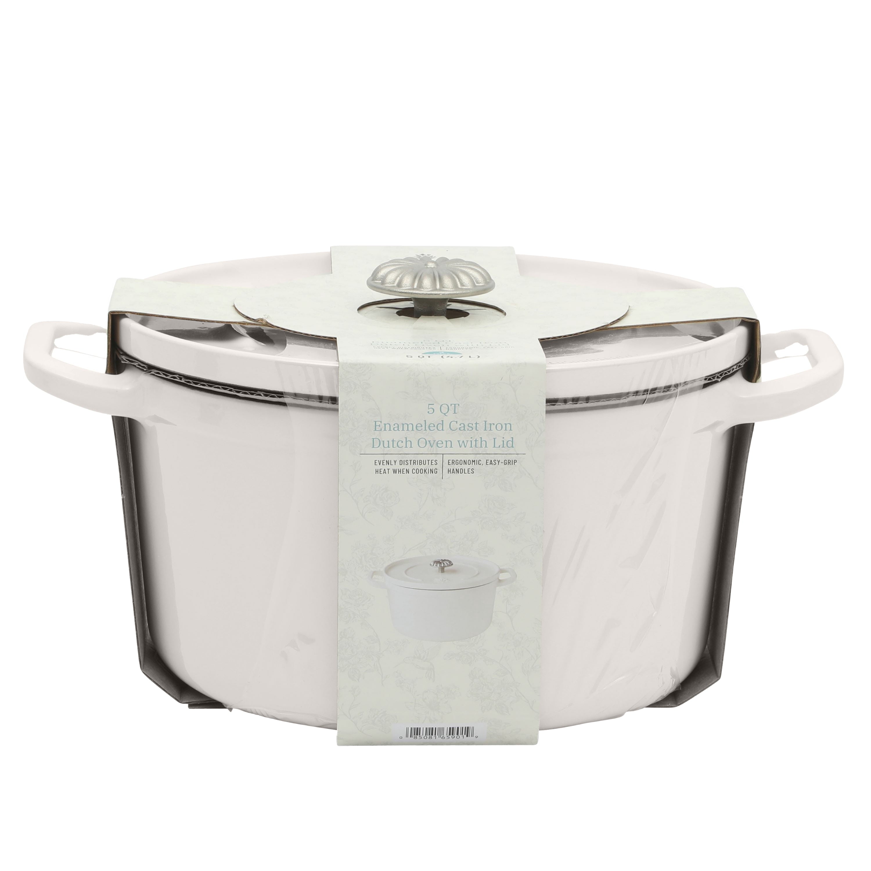 The Pioneer Woman 5-Quart Enameled Cast Iron Dutch Oven with Lid, Linen