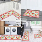 Flower Design Bath Mat Soft Rug Rubber Non Slip Quick Dry Pioneer Flower Woman Super Absorbent Thin Bathroom Rugs Shower Bathtub Shower Room Sink 20x32 Inch