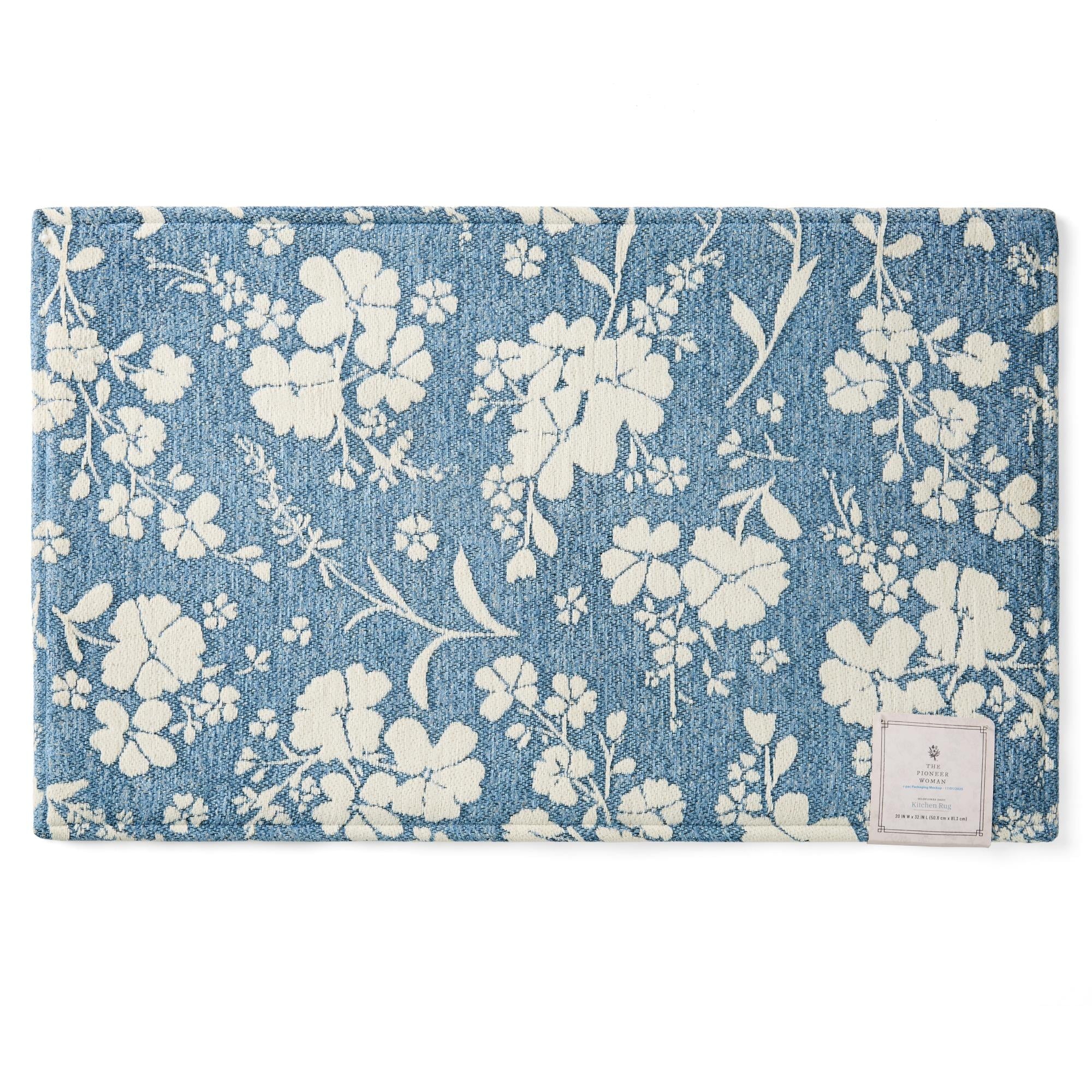 The Pioneer Woman Elmbrook Wildflower Cloudwalk Anti-Fatigue Comfort Mat, Blue, 20" x 32"