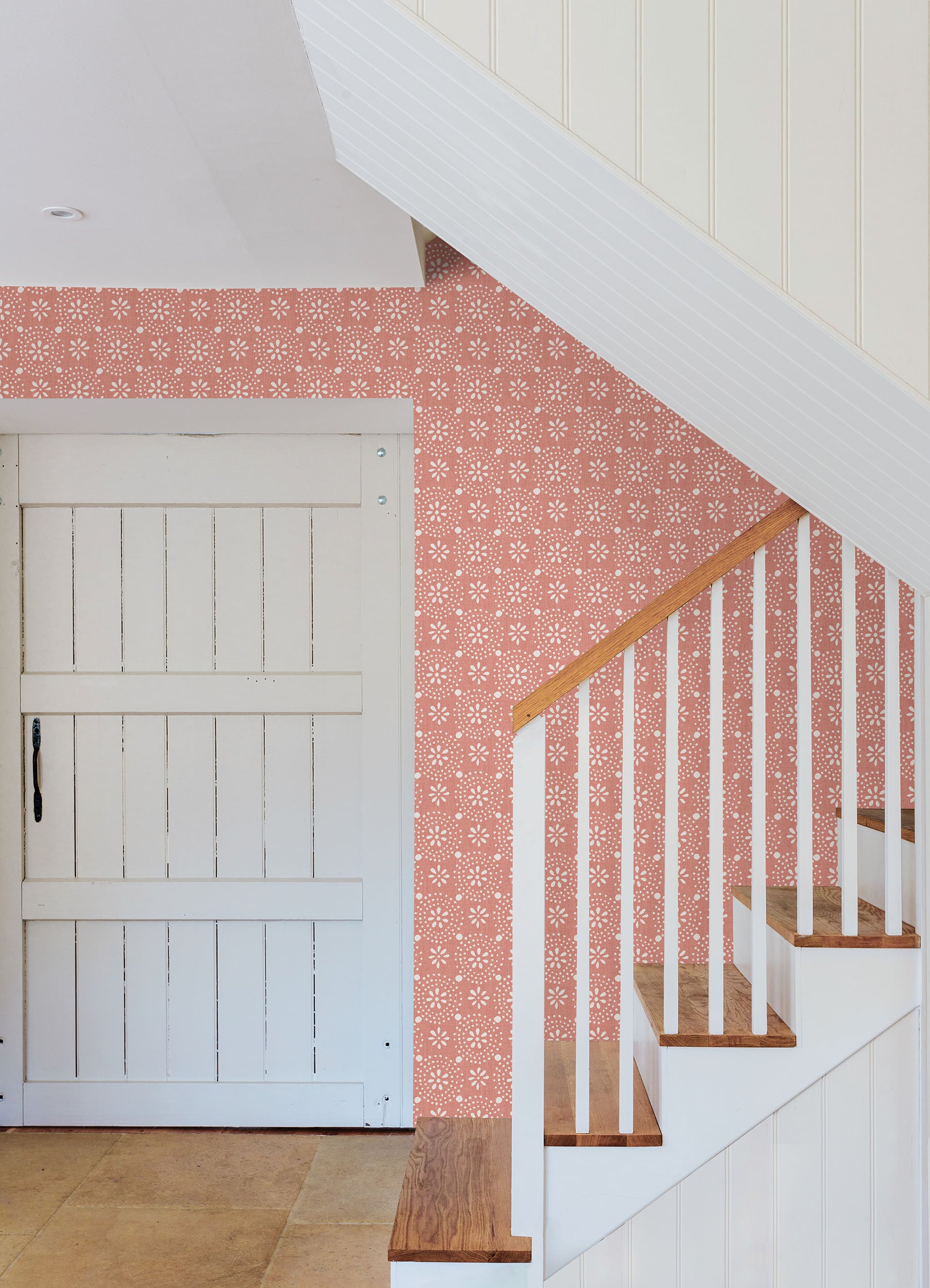 The Pioneer Woman Green Floral Geo Peel And Stick Vinyl Wallpaper, 215-in by 20.5-in, 30.75 sq. ft.