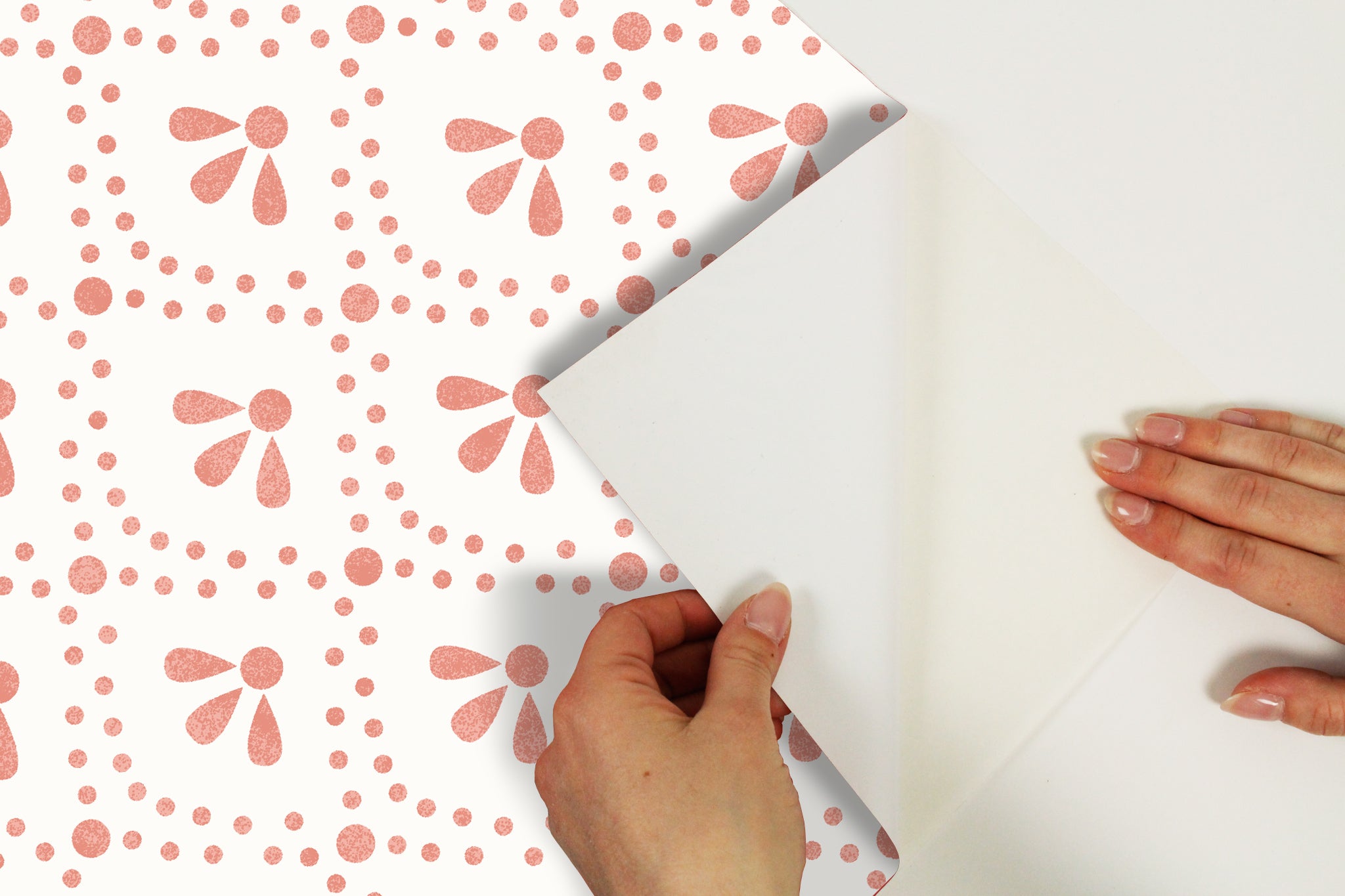 The Pioneer Woman Coral Tonal Scallop Peel And Stick Vinyl Wallpaper, 215-in by 20.5-in, 30.75 sq. ft.