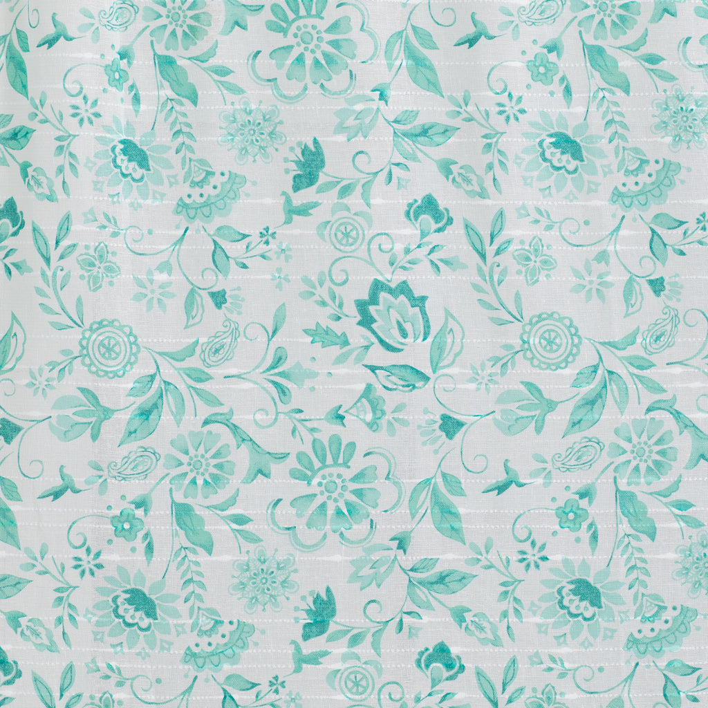The Pioneer Woman Maize Sheer Curtain Panel, Teal, 1 Panel, 50"W x 84"L