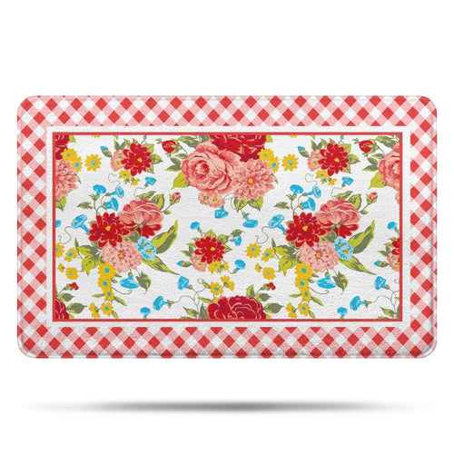 Flower Design Bath Mat Soft Rug Rubber Non Slip Quick Dry Pioneer Flower Woman Super Absorbent Thin Bathroom Rugs Shower Bathtub Shower Room Sink 20x32 Inch