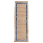 The Pioneer Woman Denim Jute Runner Rug, Natural with Blue Border, 30 x 96 Inches