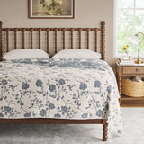 The Pioneer Woman Agatha Floral Gauze Quilt, Full/Queen, Blue Dust, Reversible Bedding