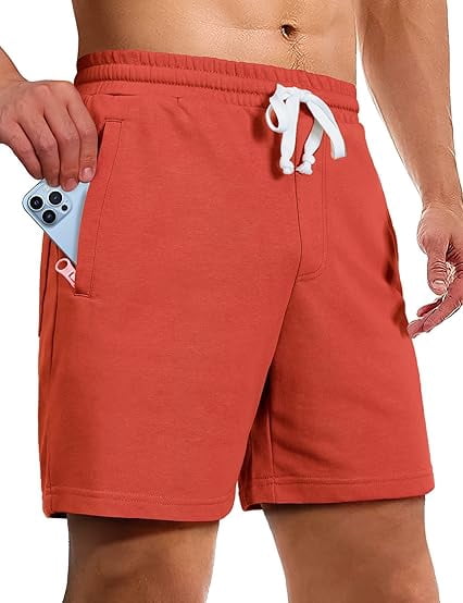 Pioneer Camp Sweat Shorts for Men 5 Inch Inseam Shorts Athletic Gym Workout Casual Cotton Shorts