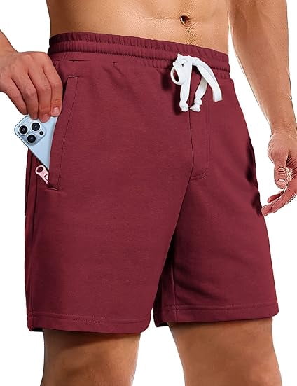 Pioneer Camp Sweat Shorts for Men 5 Inch Inseam Shorts Athletic Gym Workout Casual Cotton Shorts