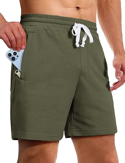Pioneer Camp Sweat Shorts for Men 5 Inch Inseam Shorts Athletic Gym Workout Casual Cotton Shorts
