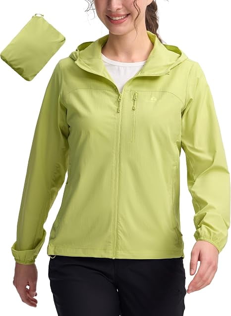 Pioneer Camp Women‘s UPF 50+ Windbreaker Jacket, Lightweight Packable Sun Protection Hoodie - Classic Cottagecore Essential