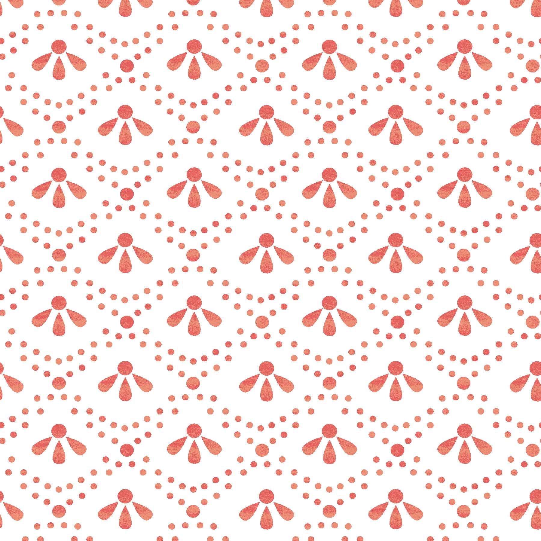 The Pioneer Woman Coral Tonal Scallop Peel And Stick Vinyl Wallpaper, 215-in by 20.5-in, 30.75 sq. ft.