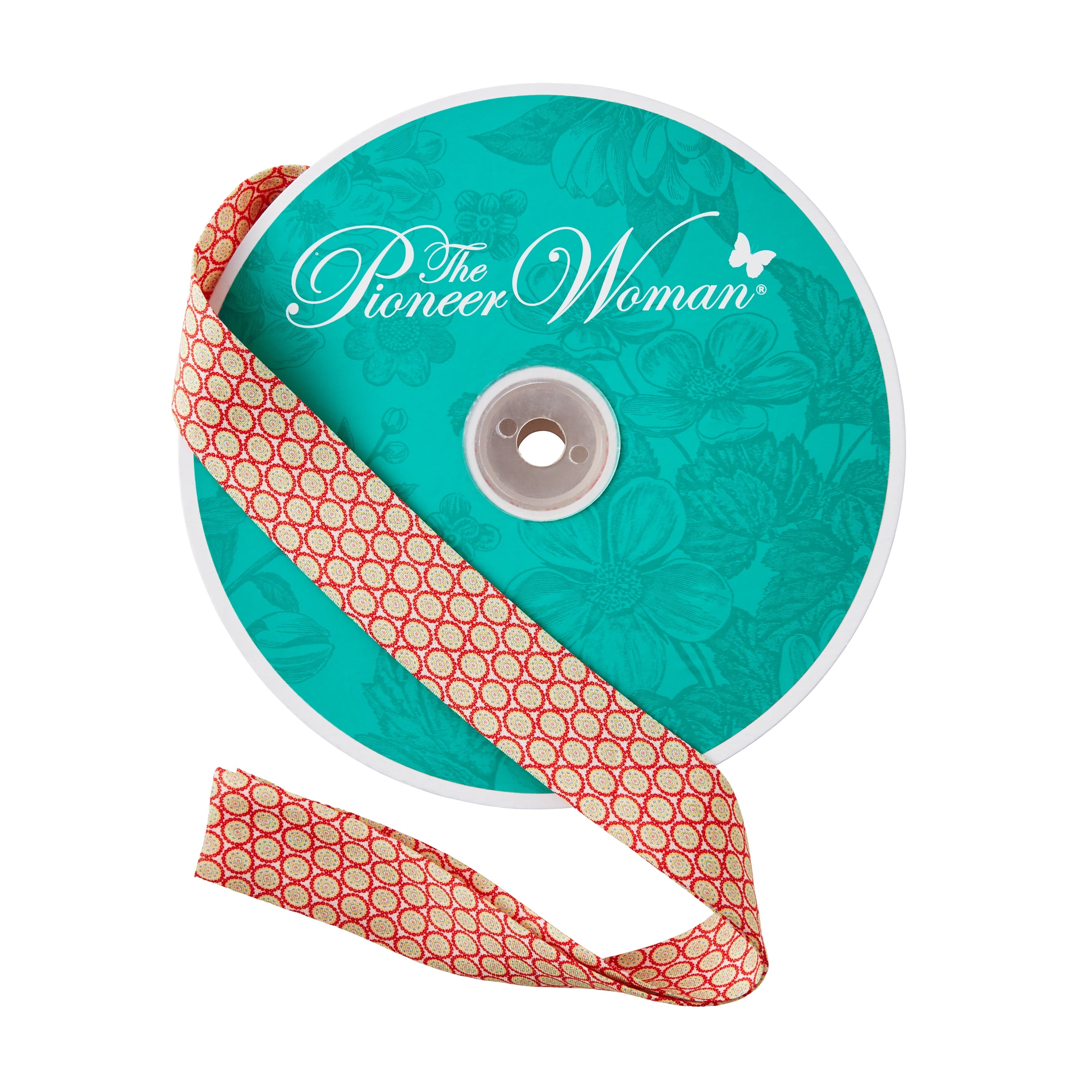 The Pioneer Woman Sweet Rose Double Fold Cotton Quilt Binding Ribbon, 7/8" x 25 Yards -