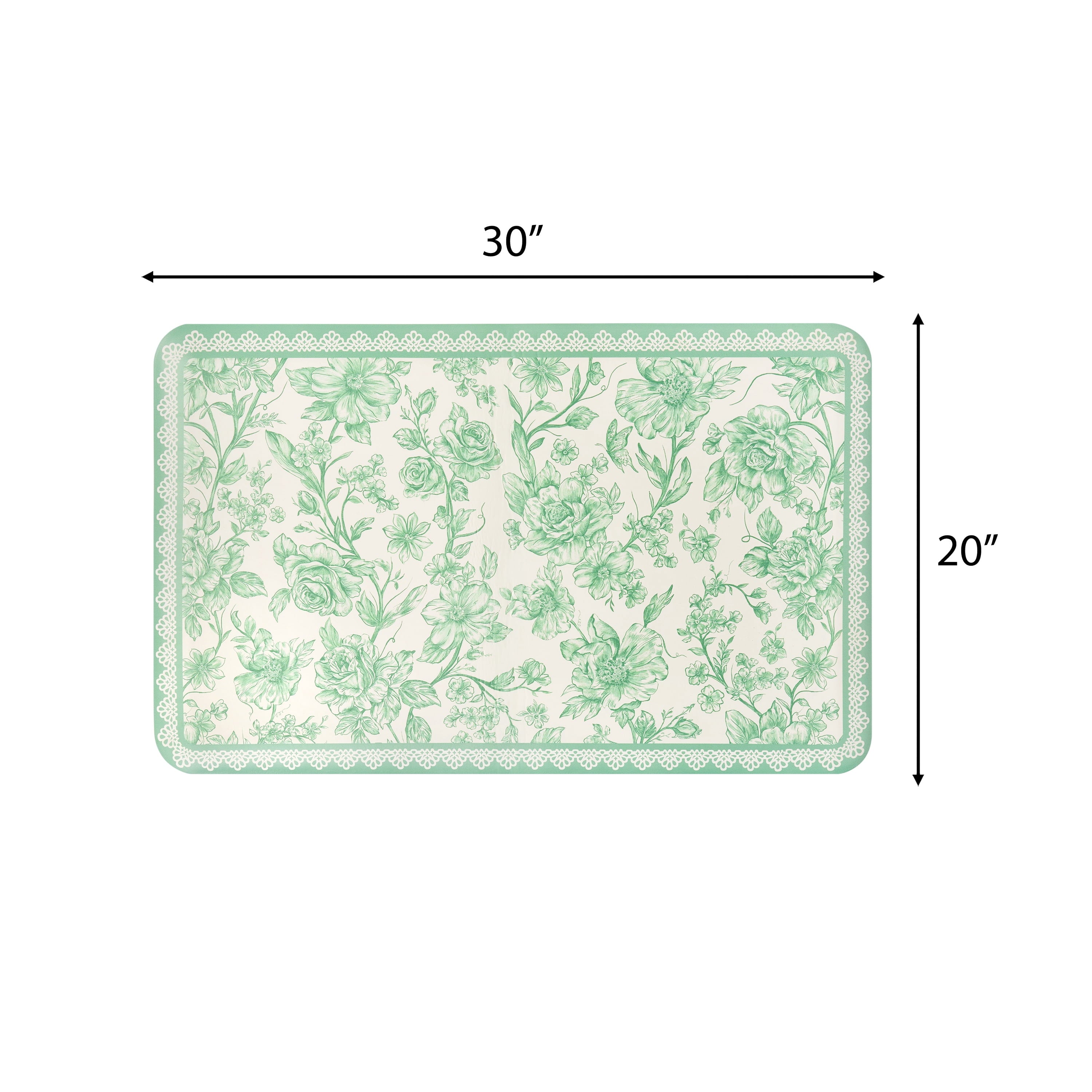 The Pioneer Woman Agatha Comfort Kitchen Mat, Green, 20" x 30"