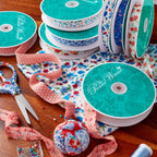 The Pioneer Woman Vintage Floral White Double Fold Cotton Bias Tape Ribbon, 7/8" x 25 Yards