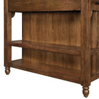 The Pioneer Woman Harper Kitchen Island with Drawers, Homestead Brown