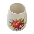 The Pioneer Woman Sweet Rose 7-Piece Stoneware Stemless Wine Glasses Set with Chiller