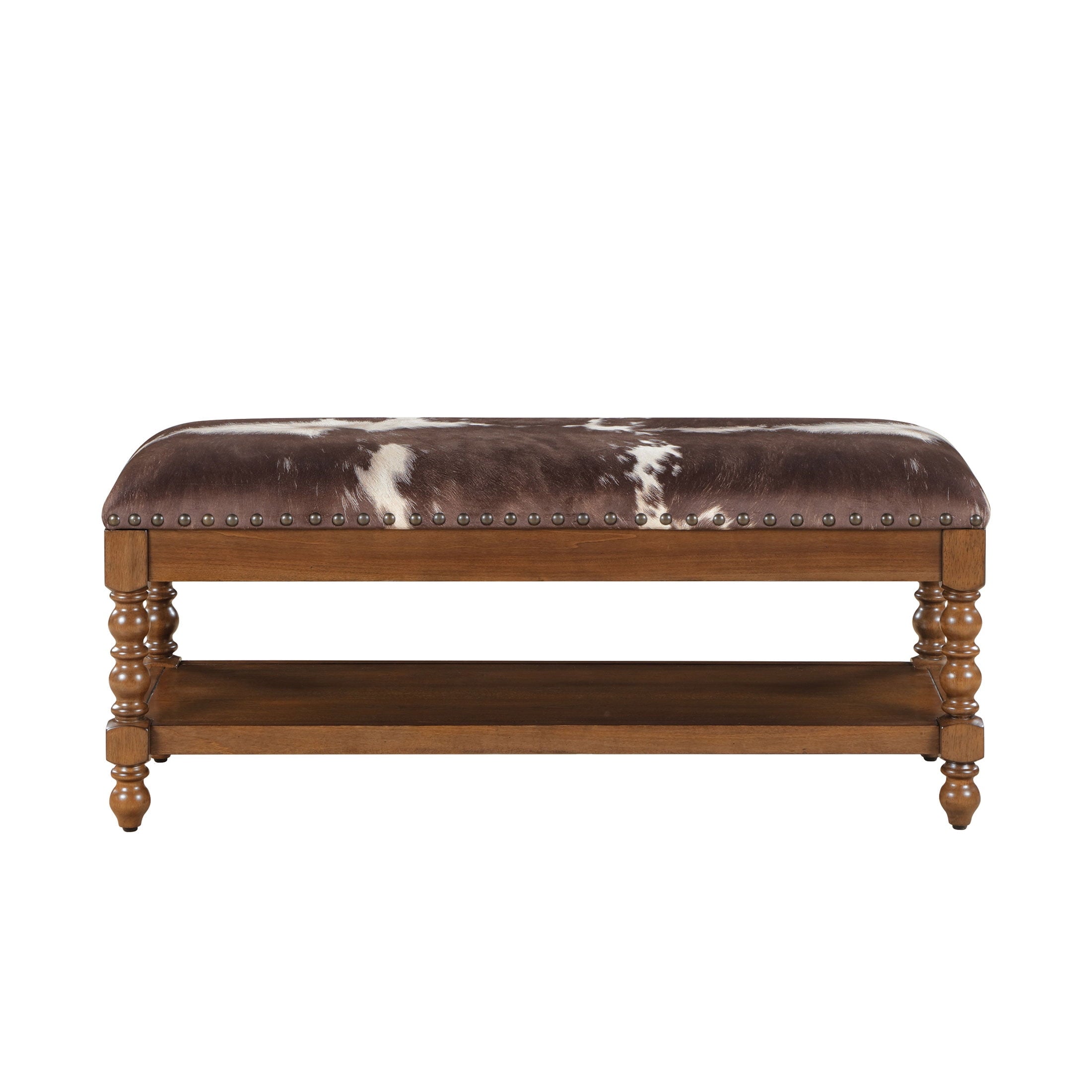 The Pioneer Woman Harper Bench, Faux Cowhide Fabric