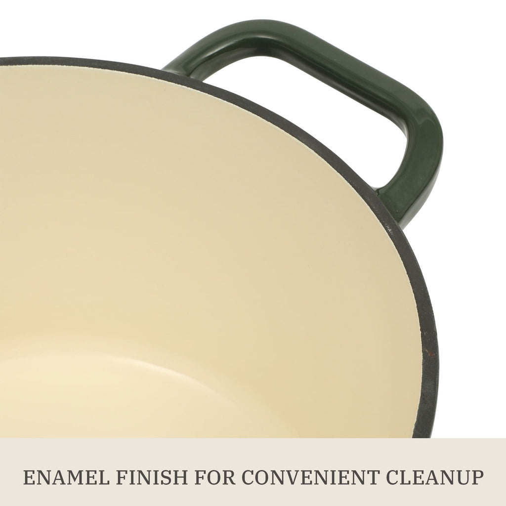 The Pioneer Woman 5-Quart Enamel Cast Iron Dutch Oven with Lid, Dark Green