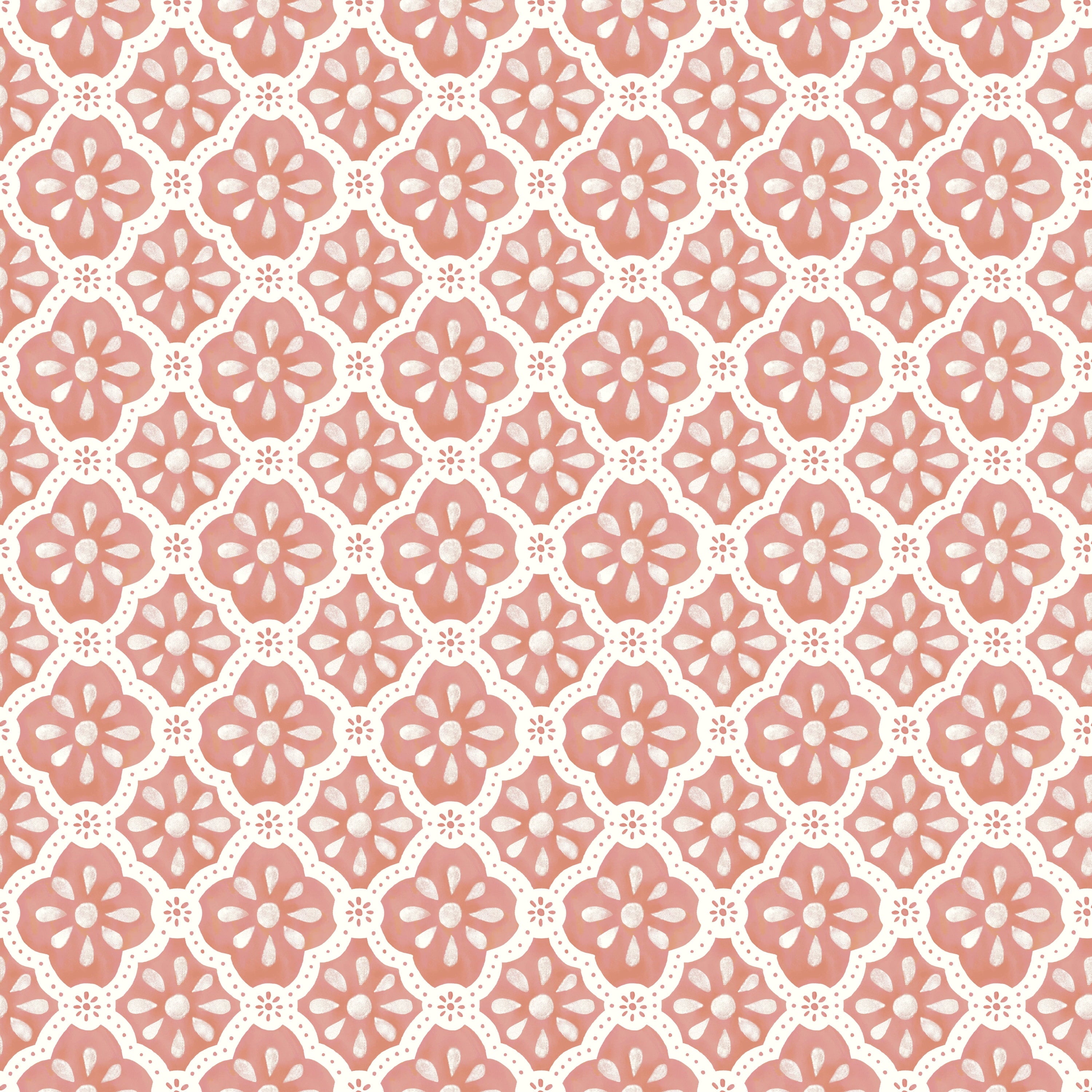 The Pioneer Woman Pink Salmon Washy Trellis Peel and Stick Wallpaper, 18" x 18.86'
